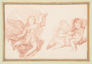 Drie putti door Jean Robert Ango