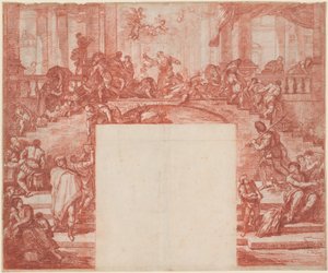 Christus reinigt de tempel (naar Luca Giordano) door Jean Robert Ango after Luca Giordano