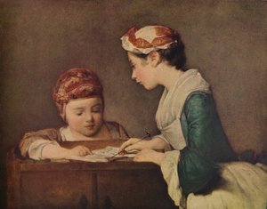 De jonge gouvernante, c1735-1736 door Jean Baptiste Simeon Chardin
