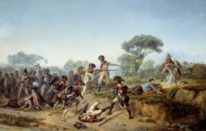 Oorlog van Vendée de ridder Charles de Bois-Hardy die zijn geliefde wil redden (1795) door Jean Soreuil