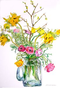 Zonnebloemen Ranonkels door Jean Swan Gordon