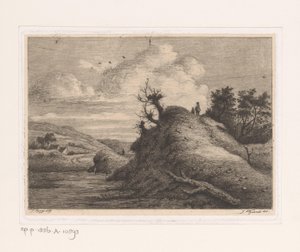 Wandelaars in een duinlandschap
