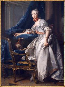 Portret van Marie Anne de Montboisier Beaufort Canillac, Markiezin de Caumont door Jean Valade