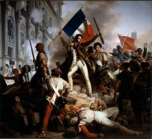 Gevechten bij het Stadhuis, 28 juli 1830 door Jean Victor Schnetz