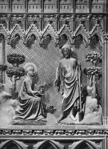 Kathedraal, interieur, koorscherm, Jezus Christus verschijnt aan Maria Magdalena, ca. 1340-51 door Jean and Jean Le Boutellier Ravy