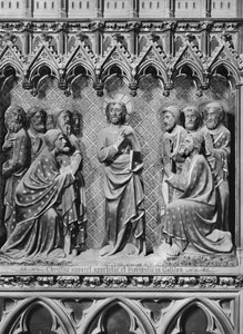 Kathedraal, interieur, koorscherm, Jezus Christus verschijnt aan de apostelen en discipelen in Galilea, ca. 1340-51 door Jean and Jean Le Boutellier Ravy