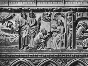 Kathedraal, interieur, koorscherm, Geboorte, Aanbidding der Wijzen, ca. 1340-51