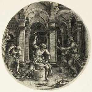 Sint Eligius en Koning Dagobert door Jean de Gourmont