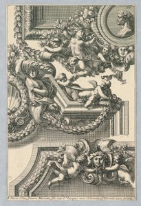 Ontwerp voor geschilderde lijsten, uit "Bordures de Tableau" door Jean le Pautre