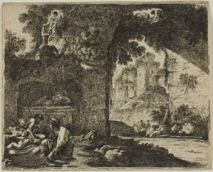 Herders in ruïnes door Jean le Pautre