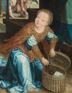 Drieluik van de Aanbidding van het Kind Jezus door Jean the Elder (attr. to) Bellegambe