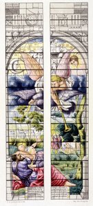Reproductie van een scène van de Apocalyps, geschilderd door Jean Cousin de Oudere (1490-1560), Heilige Kapel van Vincennes door Jean the Elder Cousin