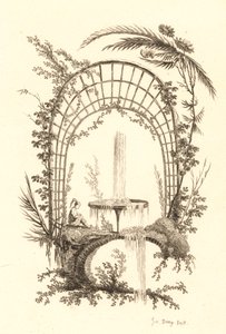 Fontein onder pergola door Jeanne Deny