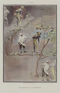 Polichinelle en de herbergier door Jehan Georges Vibert