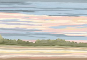 Rustige pastelkleurige horizon door Jenna Alheit