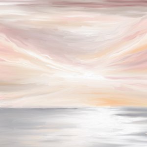 Rustig pastelkleurig uitzicht op zee
