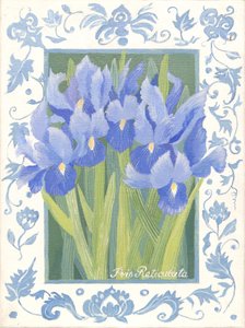 Blauwe Iris (acryl) door Jennifer Abbott