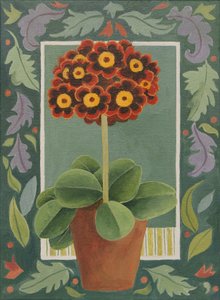 Rode en zwarte primula (acryl)