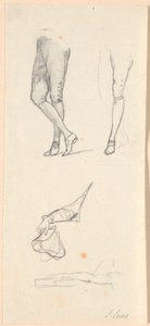 Been- en armstudies voor het portret van Frederik de zesde door Jens Juel