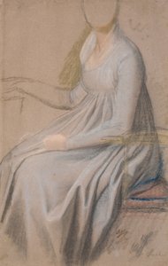 Kledingstudie voor het portret van gravin Agnete Marie Rosencrone door Jens Juel