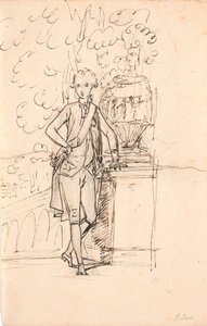 Compositiestudie voor een volledig portret van Frederik de zesde als jonge kroonprins door Jens Juel