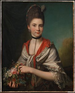 Portret van Anna Elisabeth Battier, geboren Storp door Jens Juel