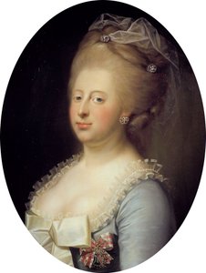 Portret van koningin Caroline Mathilde van Denemarken door Jens Juel