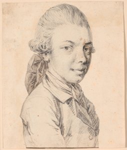 Zelfportret als jongeman. Borstbeeld in driekwart profiel naar rechts door Jens Juel