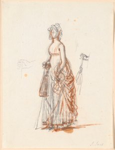 Studie voor het Ryberg-familieportret; Mevrouw Rybergs figuur en rechterhand met een parasol