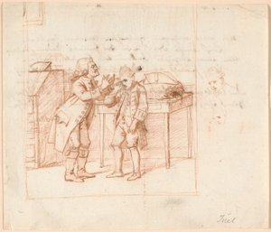 Ontwerp voor illustratie P.A. Heibergs toneelstuk "De Vonner en de Vanner"