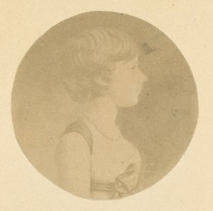 Mezzotint portret van een Meisje in Profiel, uit De St. Memin Collectie van Portretten, 1862 door Jeremiah Gurney
