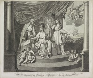 Allegorie op de Alliantie met Frankrijk, 1795 door Jeremias Snoek