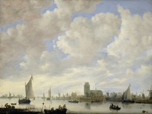 Uitzicht op de Merwede bij Dordrecht