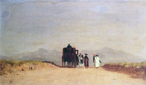 Rustplaats van Reizigers in de Romeinse Campagna, ca. 1868