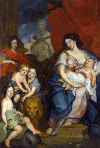 Portret van koningin Marie Casimire met kinderen door Jerzy Eleuter Szymonowicz Siemiginowksi
