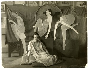 Lin in haar winkel, Greenwich Village, New York, VS, ca. 1916-20