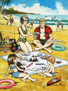 Een kerstpicknick op het strand door Jesus Blasco
