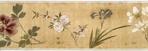 Honderd bloemen, begin 17e eeuw (geschilderde zijde) (detail)