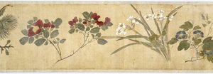 Honderd bloemen, begin 17e eeuw (geschilderde zijde) (detail)