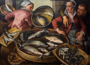 De vismarkt door Joachim Bueckelaer
