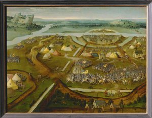 De slag om Pavia ... door Joachim Patinir