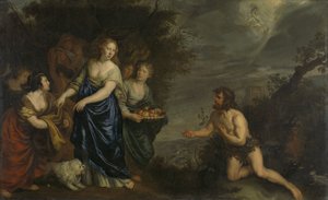 Odysseus en Nausicaa door Joachim von Sandrart