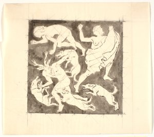 De dood van Actaeon door Joakim Frederik Skovgaard