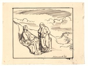 Christus en de Samaritaanse vrouw door Joakim Frederik Skovgaard