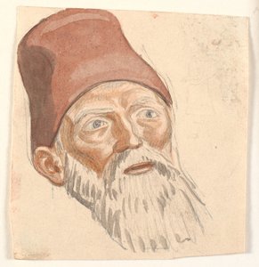 Studie van het Hoofd van een Bejaarde Man met Baard door Joakim Frederik Skovgaard