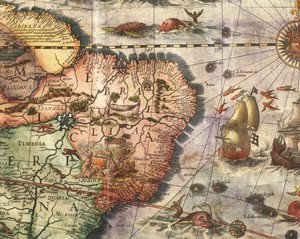Kaart van Amerika gemaakt door Joan Blaeu