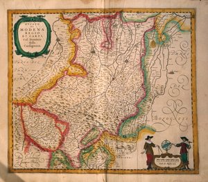 Kaart van Modena uit Theatrum civitatum et admirandorum Italiae door Joan Blaeu