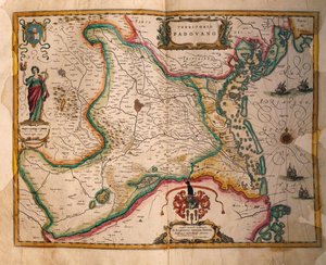 Kaart van het Paduaanse domein uit Theatrum civitatum et admirandorum Italiae, door Joan Blaeu, gravure