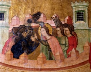 Sint Quiteria doopt soldaten, Altaarstuk van Santa Quiteria, c. 1346