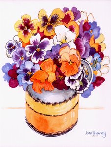 Viooltjes in een Midwinterkan, 2000, aquarel op handgemaakt papier